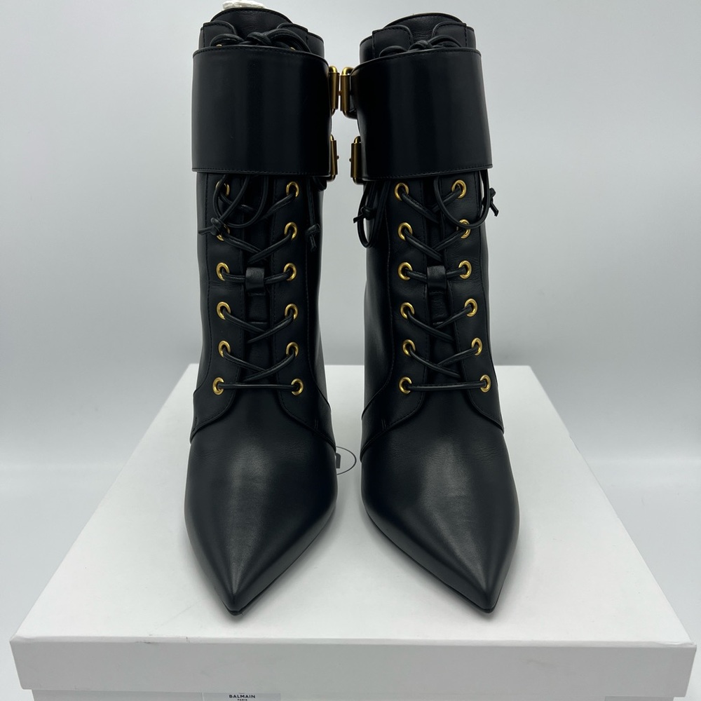 Balmain Uria Leather Ankle Boots